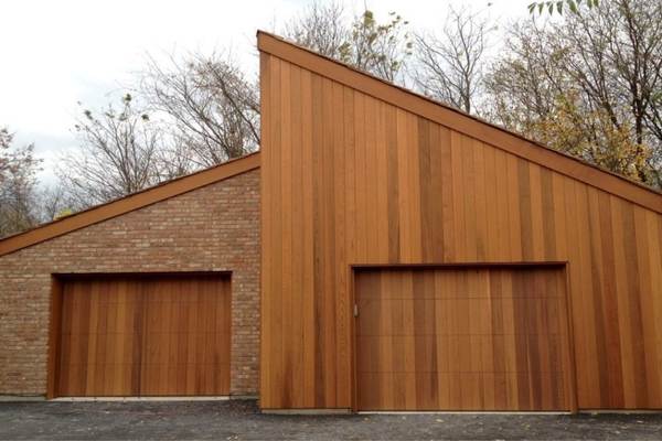 wood panel garage door pics